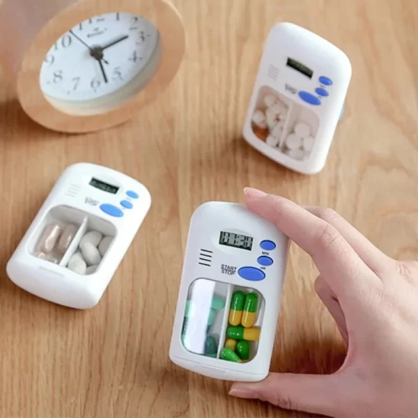 Mini Portable Pill Reminder Pill Alarm Timer Electronic Box Manager LED Display Pill Box Alarm Clock Reminds Pill Box 2