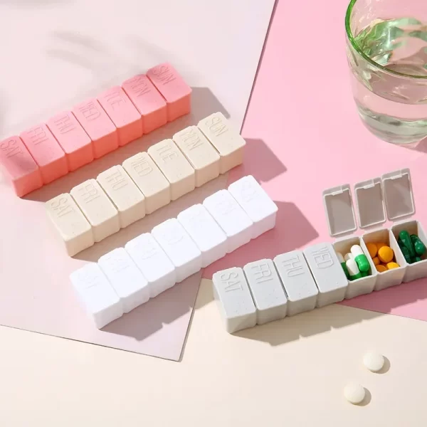 7 Days Pill Medicine Box Weekly Tablet Holder Storage Organizer Container Case Pill Box Splitters 3 Colors Pill Case Organizer 3