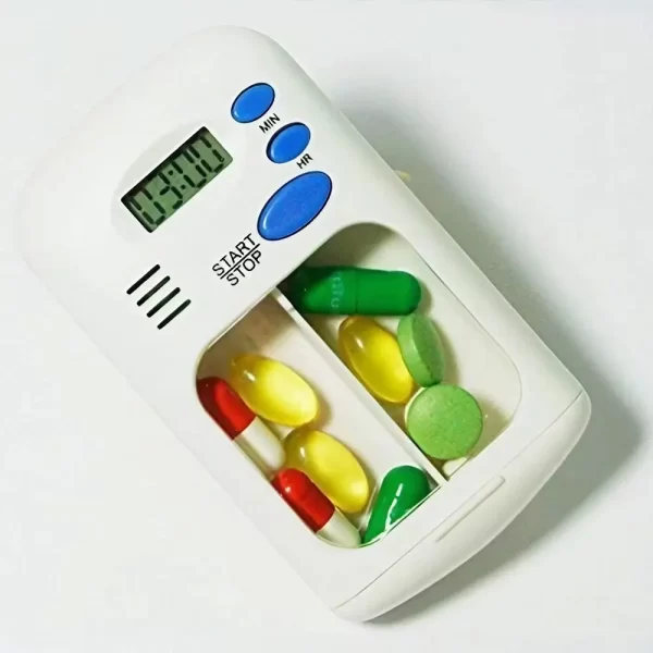 Mini Portable Pill Reminder Pill Alarm Timer Electronic Box Manager LED Display Pill Box Alarm Clock Reminds Pill Box 1