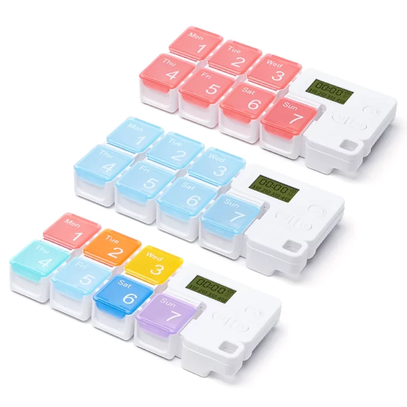 Smart 7-Day Pill Storage Box Electronic Timing Reminder Medicine Boxes Alarm Timer Pills Organizer Pill Drug Container 2