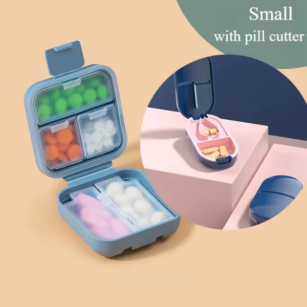 1/2PCS Pill Organizer Moisture Proof Small Pills Box ,Portable Sealed Pill Storage Box Compartment Pill Case Medicine Container 7