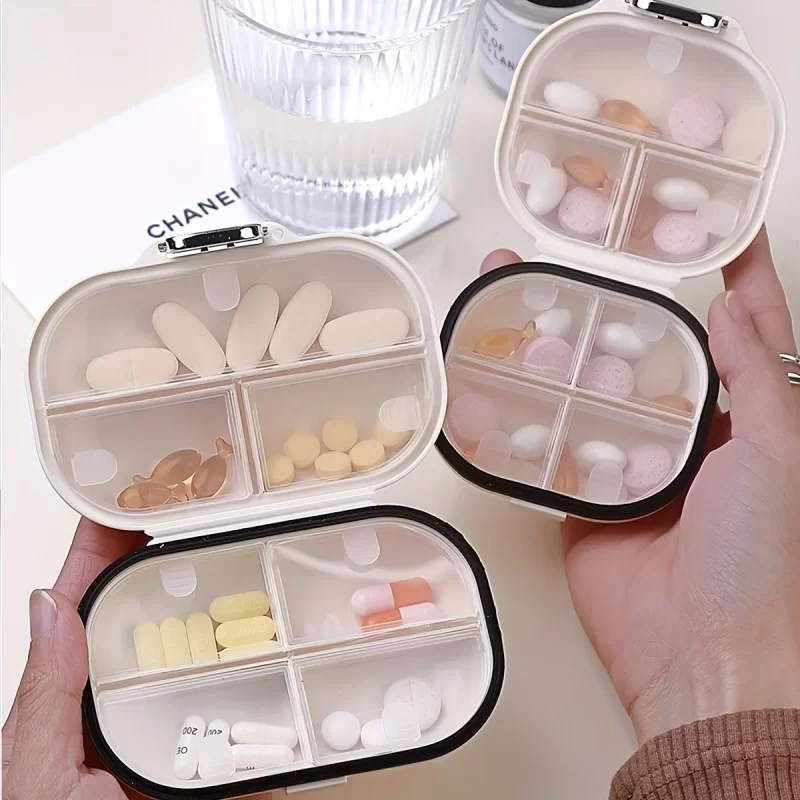 Portable Travel For Seven Days Multiple Compartments Sealed Pill And Tablet Storage Box 3