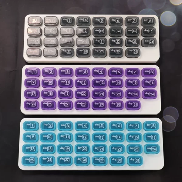 31 Grids Pill Box Case Container Organizer Travel Pill Case Storage Box One Month Pill Medicine Dispenser Tablet 1