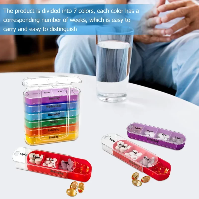 7 Days Pill Medicine Box Weekly Monthly Tablet Holder Storage Organizer Container Case Pill Box Splitters Pharmacy Pill Case 3