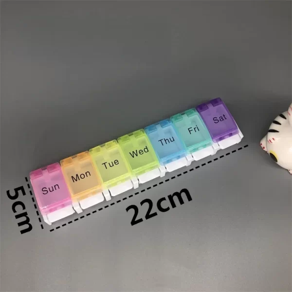 7 Days Weekly Pill Box Colorful Tablet Holder Storage Case For Medicine Button Open Drug Container Mini Box Pill Organizer 7