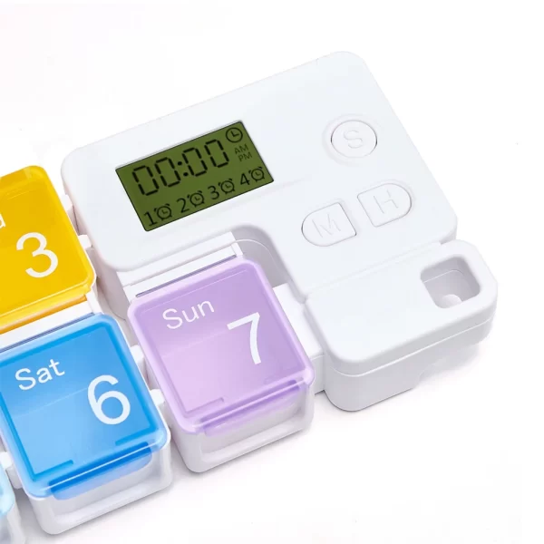 Smart 7-Day Pill Storage Box Electronic Timing Reminder Medicine Boxes Alarm Timer Pills Organizer Pill Drug Container 5