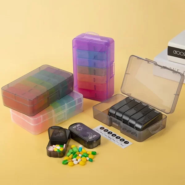 1PCS Weekly Pill Case Pillbox 7 Days Medicine Tablet Box Portable Travel Drugs Storage Organizer Secret Compartments Pill Box 2