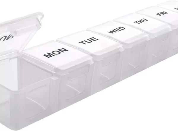 7 Days Pill Medicine Box Weekly Cases Large Grids Organizer Pills Box for Tablets Vitamins Medicine Fish Oils Sub-packed Time 6