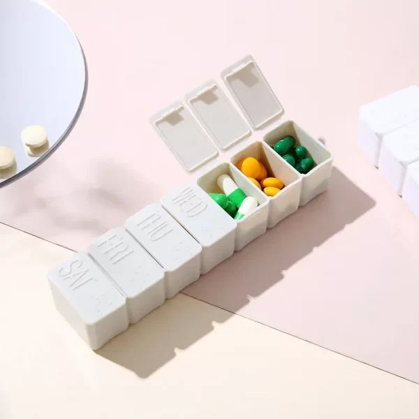 7 Days Pill Medicine Box Weekly Tablet Holder Storage Organizer Container Case Pill Box Splitters 3 Colors Pill Case Organizer 2