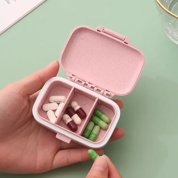 Mini Portable Pills Organizer Case 3 Grids PillBox Tablet Storage Container Weekly Medicine Pill's Box Pill Case Drug Dispense 2