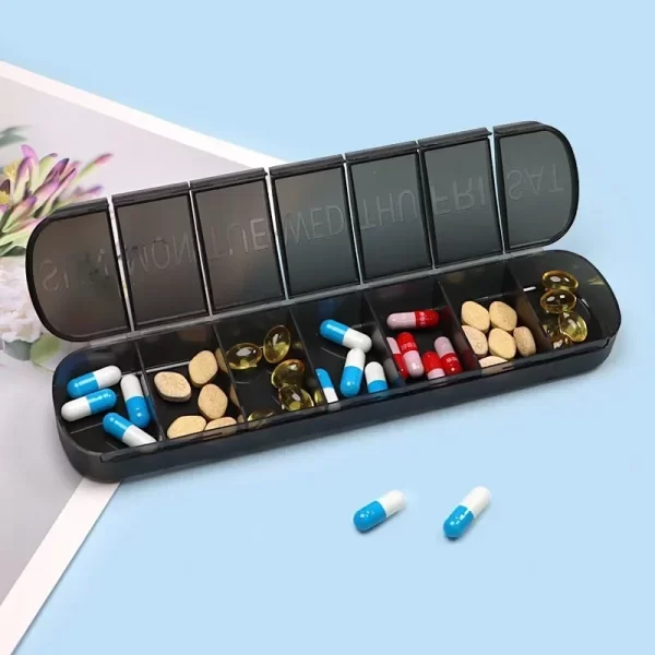 Weekly Medicine Pill's Box Pill Case Drug Dispense Mini Portable Pills Organizer Case 7 Grids PillBox Tablet Storage Container 2