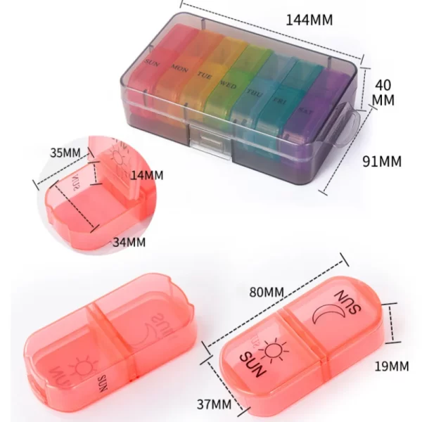 1PCS Weekly Pill Case Pillbox 7 Days Medicine Tablet Box Portable Travel Drugs Storage Organizer Secret Compartments Pill Box 5