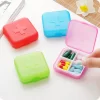 4Grids Cross Print Pill Box Portable Mini Plastic Pill Storage Pure Color Pocket Medicine Box Outdoor Home Pill Case 1