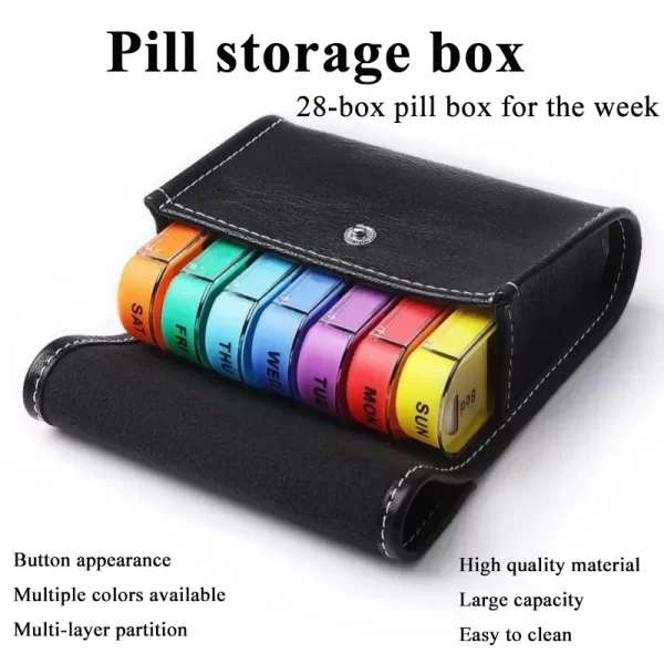 New Pills Organizer for Travel Weekly Pills Box 7 Day Pill Case Daily Medicine Organizer 7 Compartments Pill Container 1