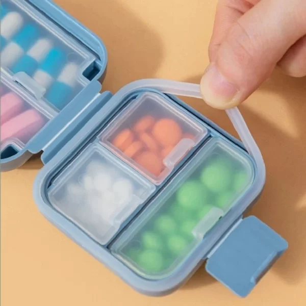 1/2PCS Pill Organizer Moisture Proof Small Pills Box ,Portable Sealed Pill Storage Box Compartment Pill Case Medicine Container 5