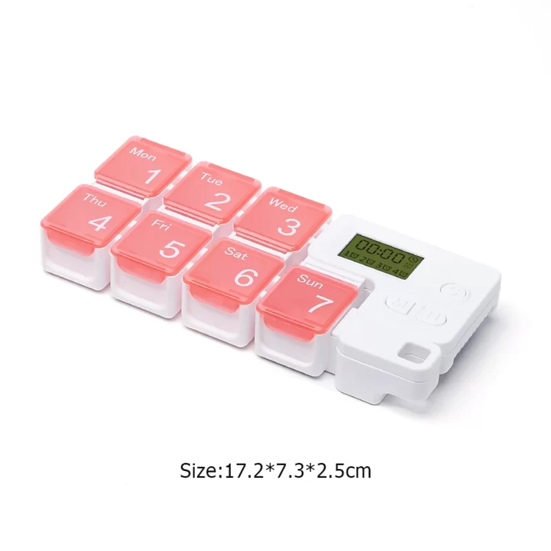 Smart 7-Day Pill Storage Box Electronic Timing Reminder Medicine Boxes Alarm Timer Pills Organizer Pill Drug Container 6