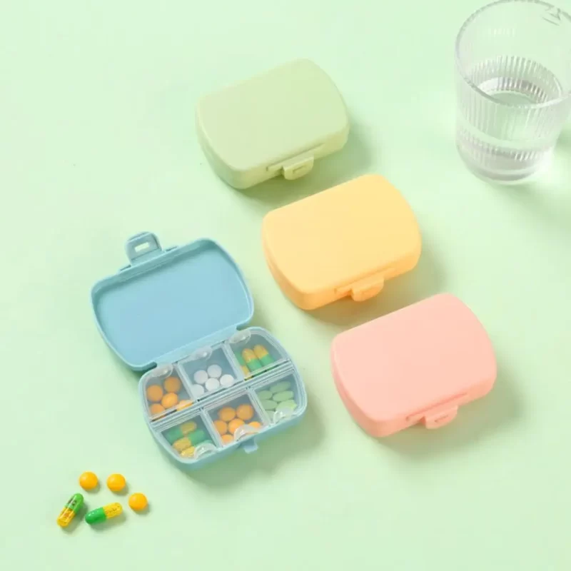 1PCS Pill Case 6 Grids Tablet Pill Box Holder Medicine Storage Organizer Container Case Tablets Splitter Case Pill Dispenser 1