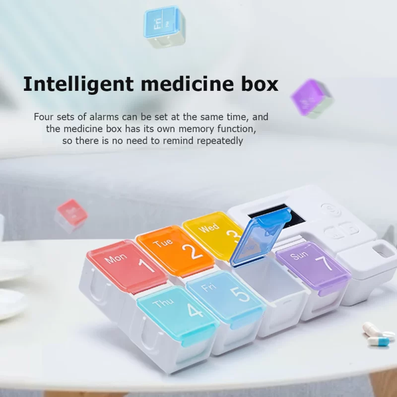 Smart 7-Day Pill Storage Box Electronic Timing Reminder Medicine Boxes Alarm Timer Pills Organizer Pill Drug Container 3