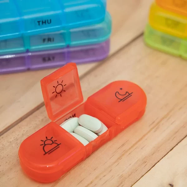 1 Set Pill Box 7 Days Organizer 21 Grids 3 Times One Day Portable Travel With Large Compartments For Vitamins Medicine Fish Oils 3