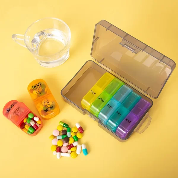 1PCS Weekly Pill Case Pillbox 7 Days Medicine Tablet Box Portable Travel Drugs Storage Organizer Secret Compartments Pill Box 4