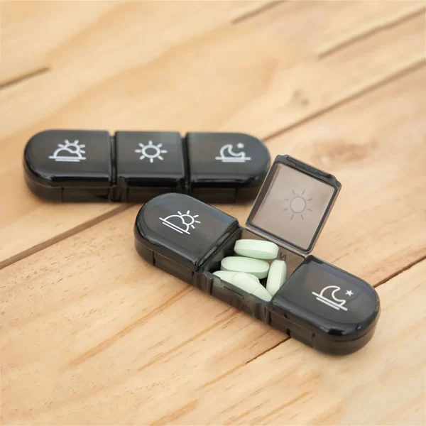 Weekly 21 Grids Pill Box Medicine Organizer Black Plastic Storage Box Container Portable Pill Case 6