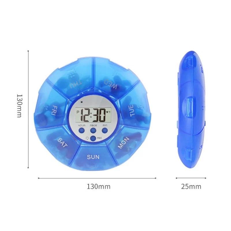 Separated Pill Organizer Dust-proof Pill Box Case Electronic Timer Alarm Clock Reminder Medicine Storage Dispenser 3